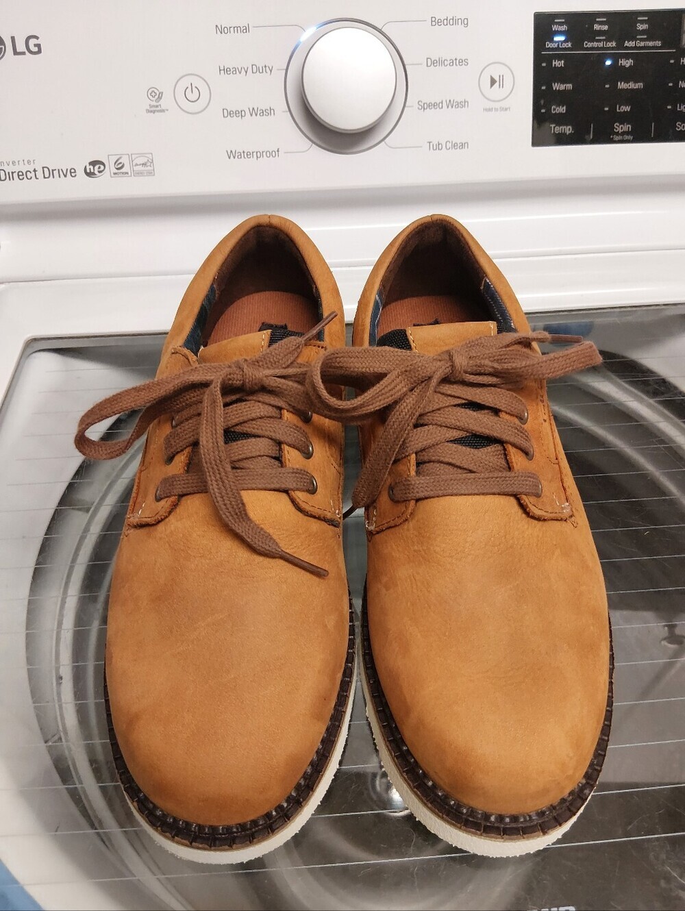 Men's Farwest Tan Nubuck Lace-Up Shoes - Picture 4 of 9